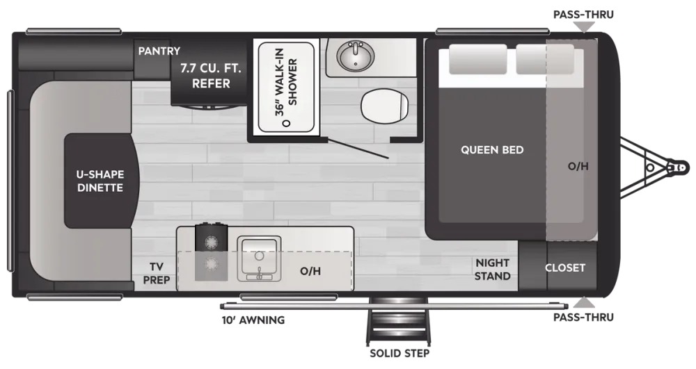 Floorplan of RV model 177RD