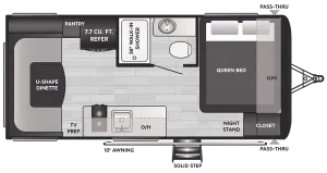 Floorplan of RV model 177RD