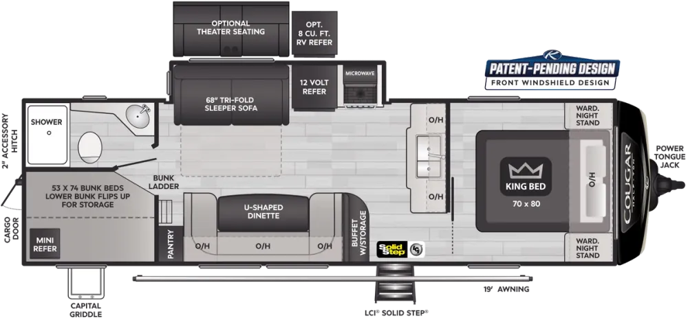 Floorplan of RV model 27BHS