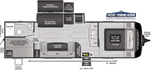 Floorplan of RV model 27BHS