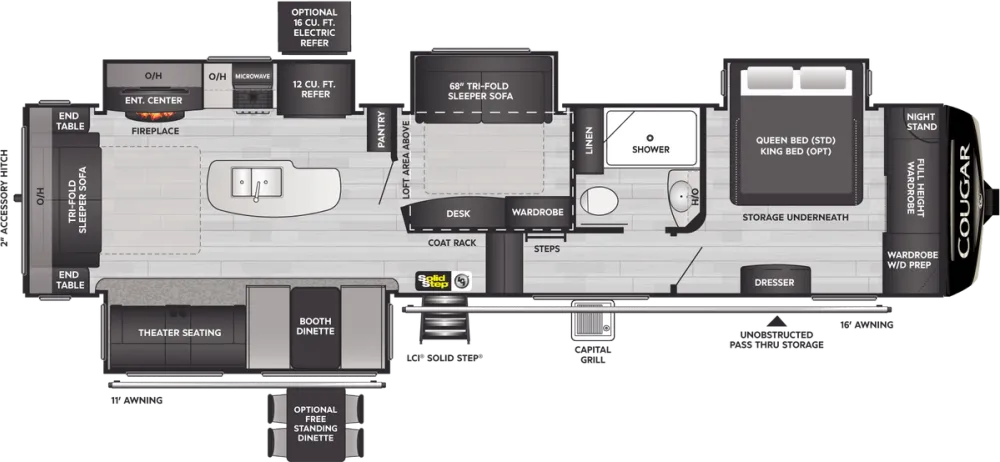 Floorplan of RV model 368MBI