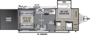 Floorplan of RV model 21LT