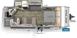 Floorplan of RV model 22CE