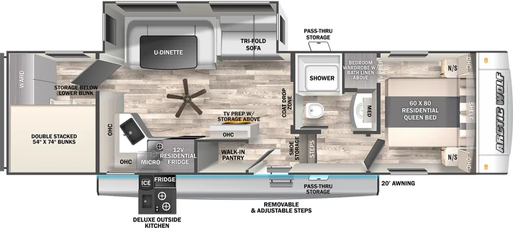 Floorplan of RV model 287BH