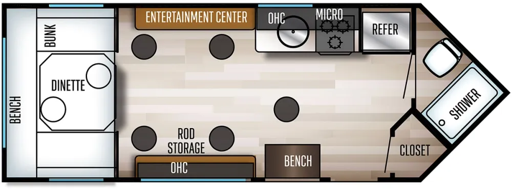 Floorplan of RV model 17BB