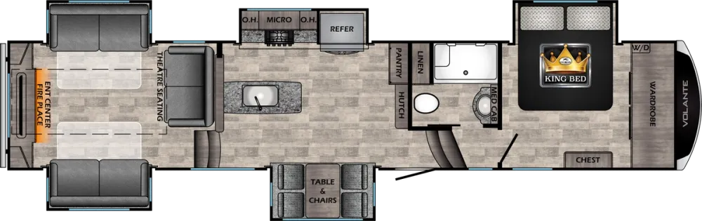 Floorplan of RV model VL3860RL