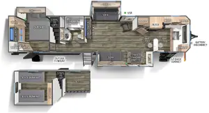 Floorplan of RV model 39LB