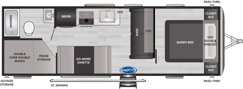 Floorplan of RV model 260TBWE