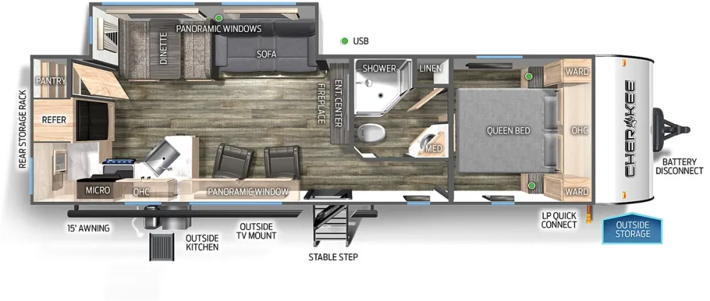 Floorplan of RV model 274RK