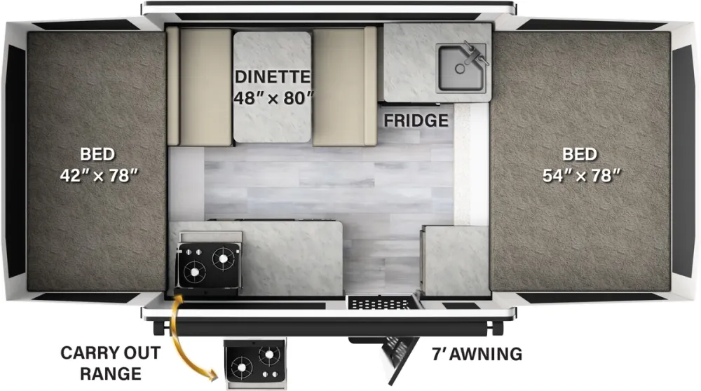 Floorplan of RV model 176LTD