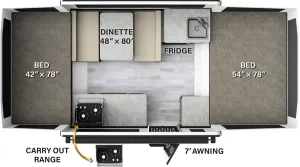 Floorplan of RV model 1640LTD