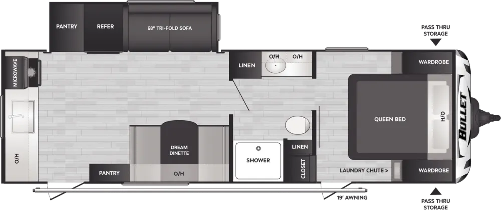 Floorplan of RV model 2500RK