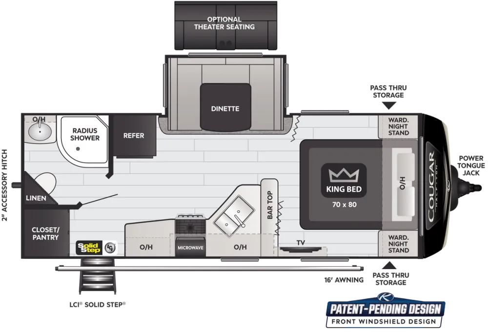 Floorplan of RV model 22RBS