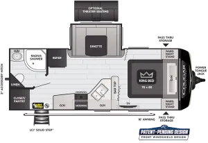 Floorplan of RV model 22RBS