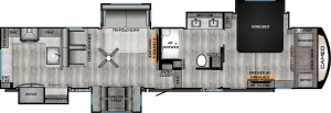 Floorplan of RV model CE3975CK