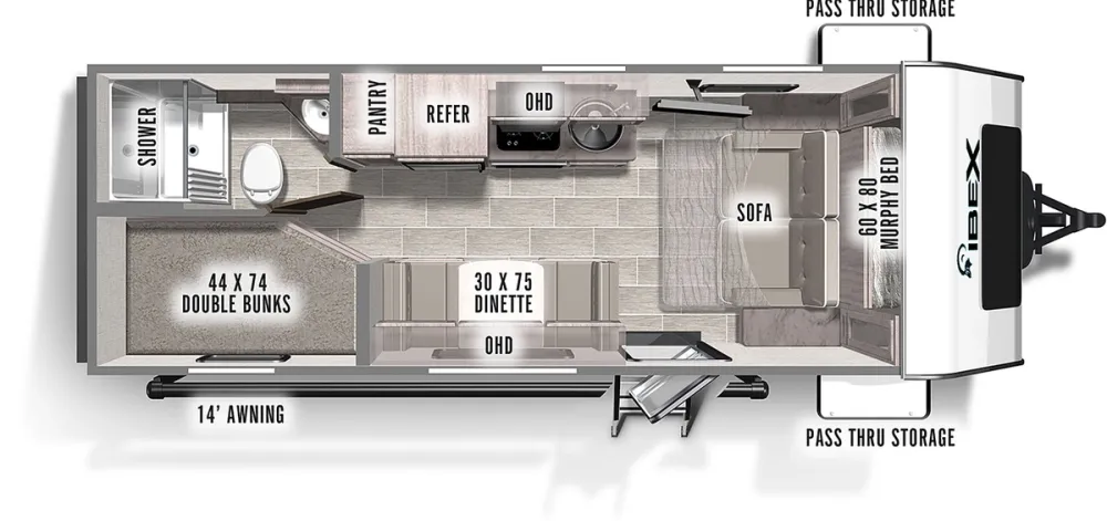 Floorplan of RV model 19MBH