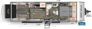 Floorplan of RV model 25RRT