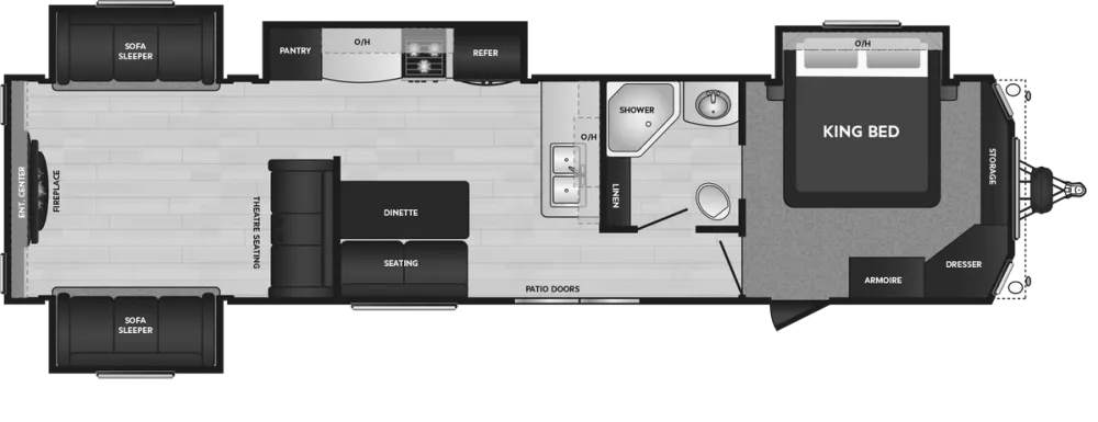 Floorplan of RV model 40RDEN