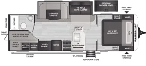 Floorplan of RV model 268BHWE