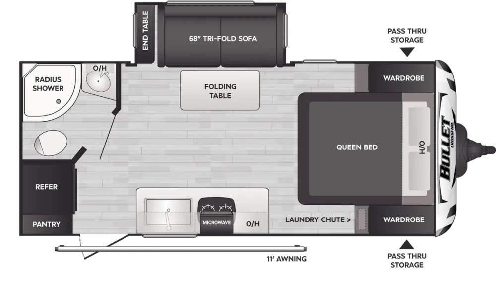 Floorplan of RV model 1850RB