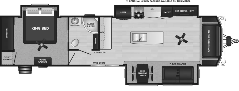 Floorplan of RV model 39MKTS