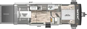 Floorplan of RV model 25XLRE