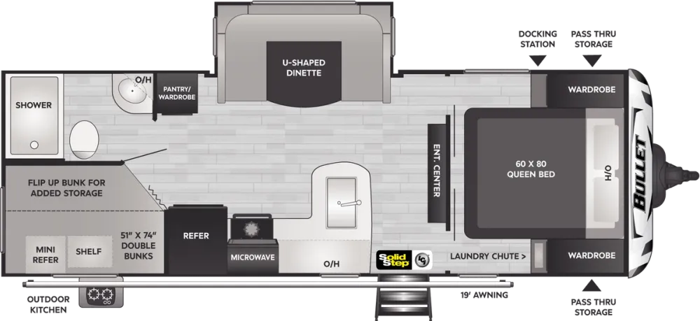 Floorplan of RV model 243BHSWE