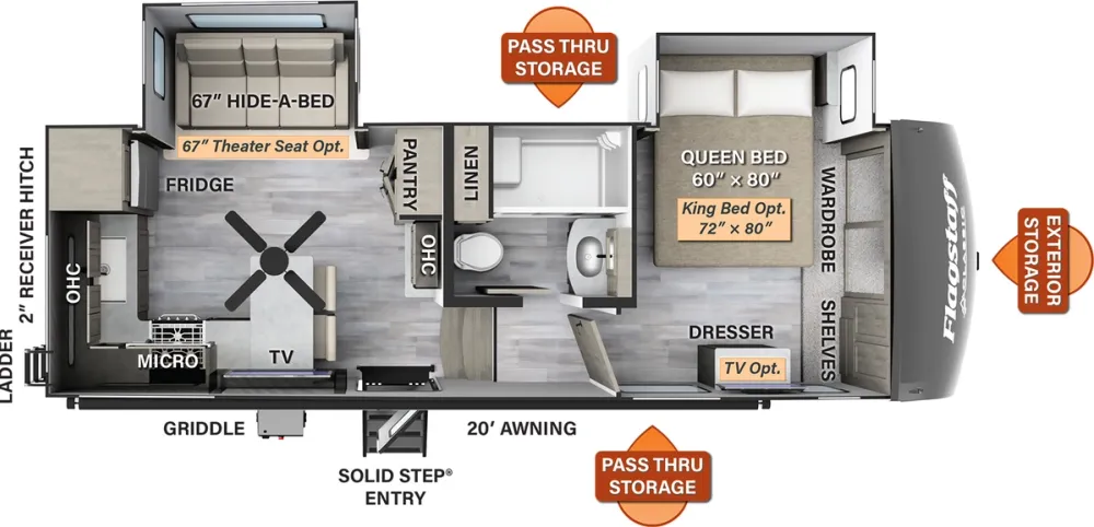 Floorplan of RV model 524BBS