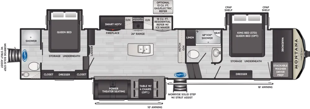 Floorplan of RV model 381TB