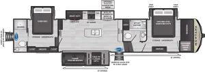 Floorplan of RV model 381TB