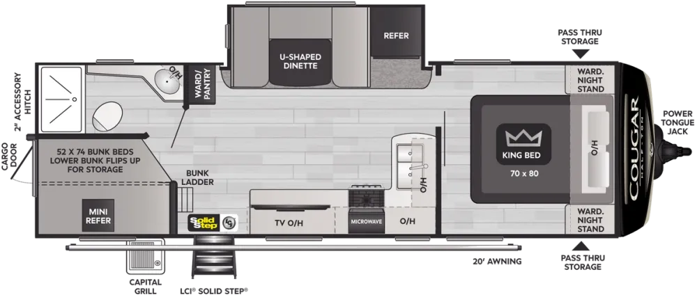 Floorplan of RV model 25DBSWE