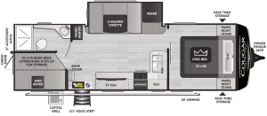 Floorplan of RV model 25DBSWE