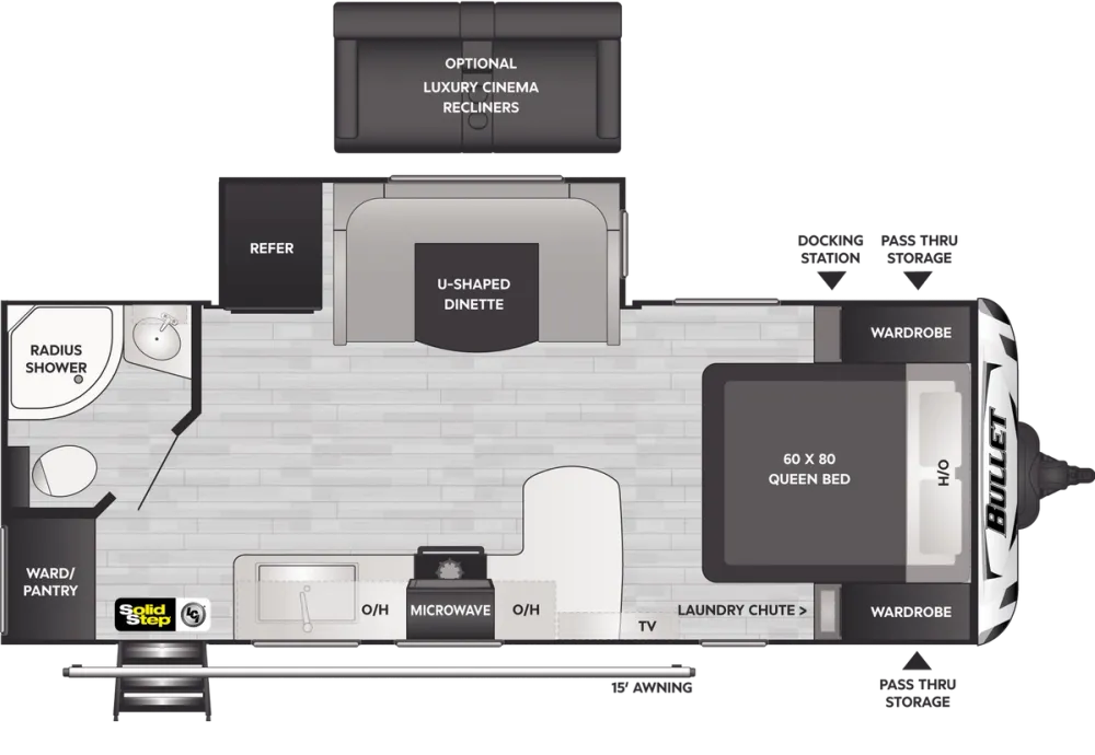 Floorplan of RV model 221RBS