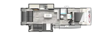 Floorplan of RV model 29RL