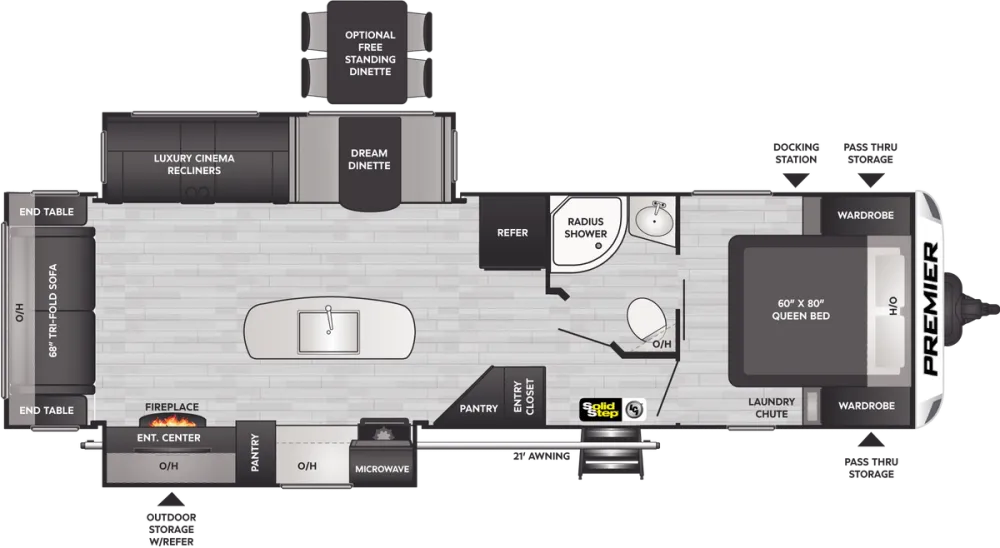 Floorplan of RV model 30RIPR