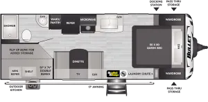 Floorplan of RV model 211BHSWE