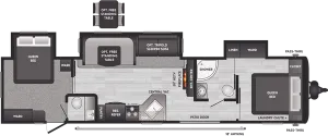 Floorplan of RV model 38FQTS