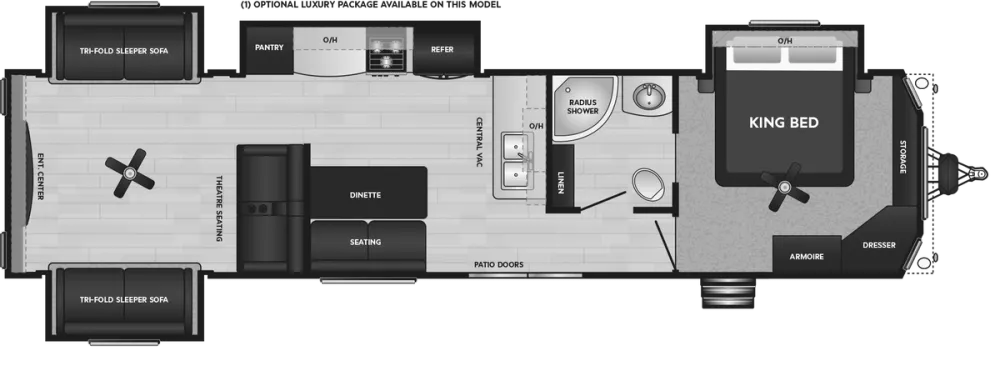 Floorplan of RV model 39RDEN