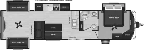 Floorplan of RV model 391RDEN