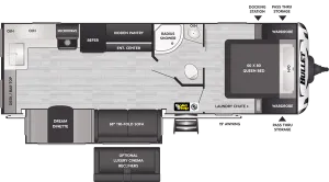 Floorplan of RV model 258RKSWE