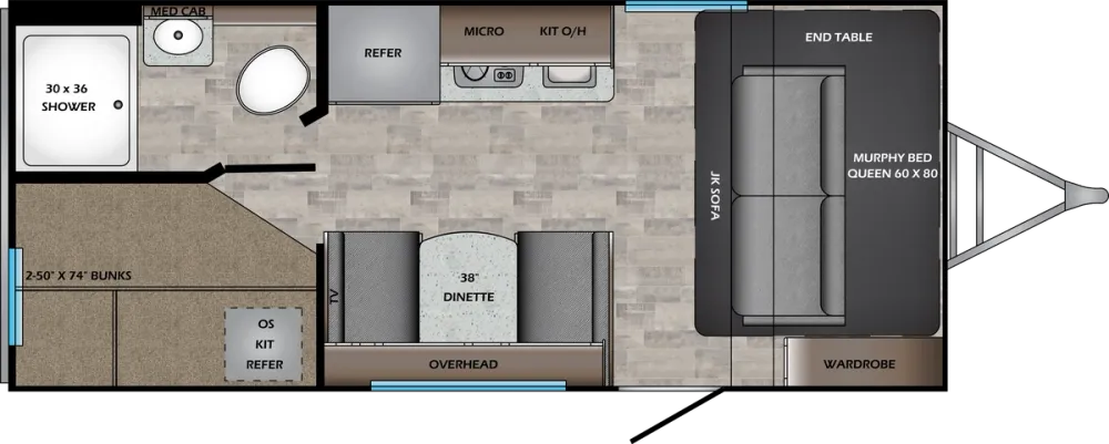 Floorplan of RV model SS186BH