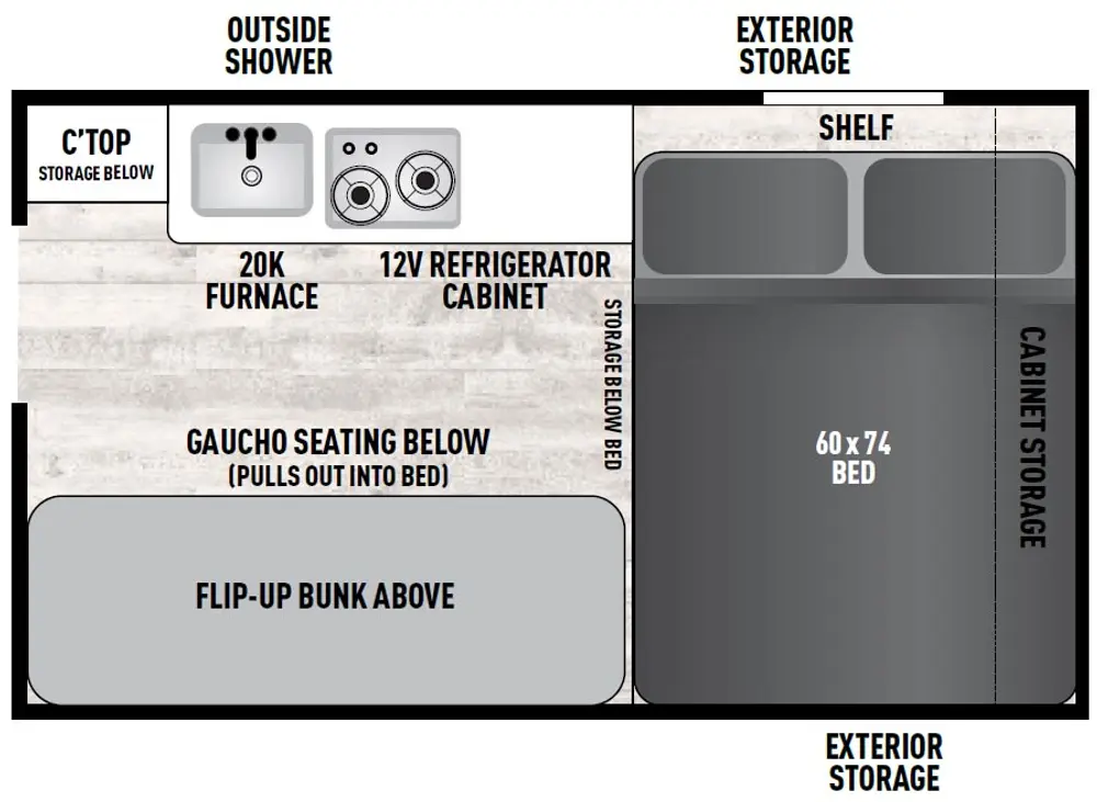 Floorplan of RV model 12.0TD