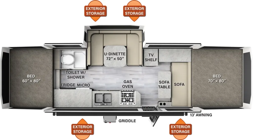 Floorplan of RV model HW296