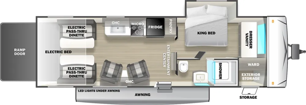 Floorplan of RV model QS2616G