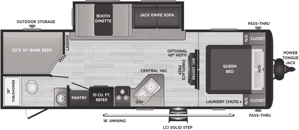 Floorplan of RV model 272BH