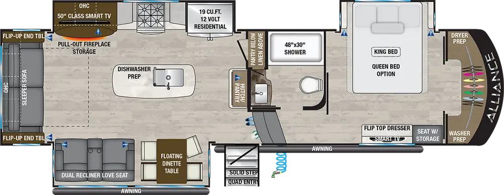 Floorplan of RV model 310RL