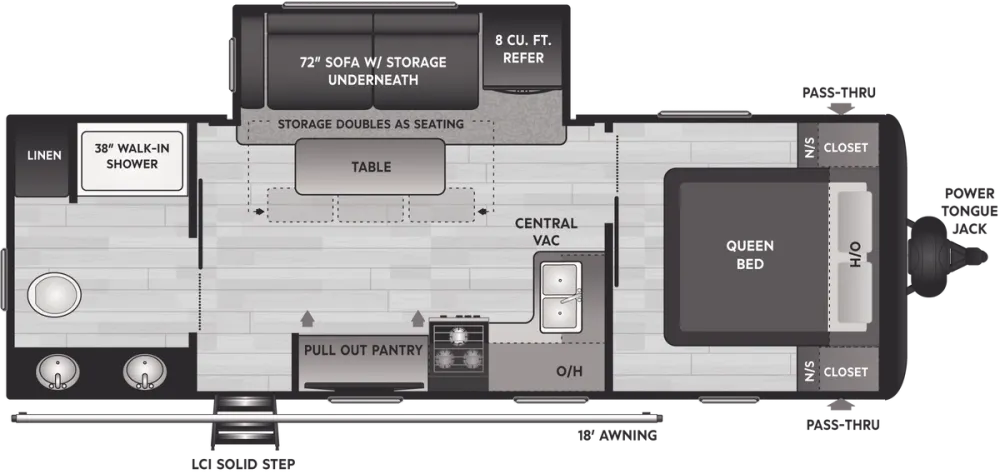 Floorplan of RV model 24RBWE