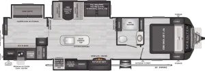 Floorplan of RV model 341BIK