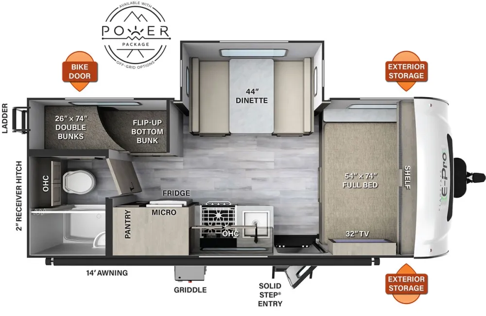 Floorplan of RV model E20BHS