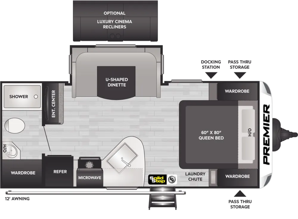 Floorplan of RV model 19FBPR